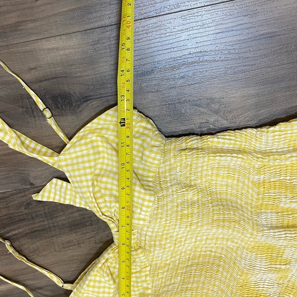 Zara Yellow Checkered Backless Sundress - Picture 5 of 6